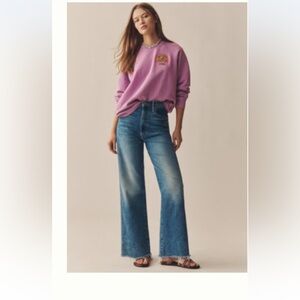 MOTHER The Maven High Rise Wide Leg Ankle Fray Jeans in Bitchn